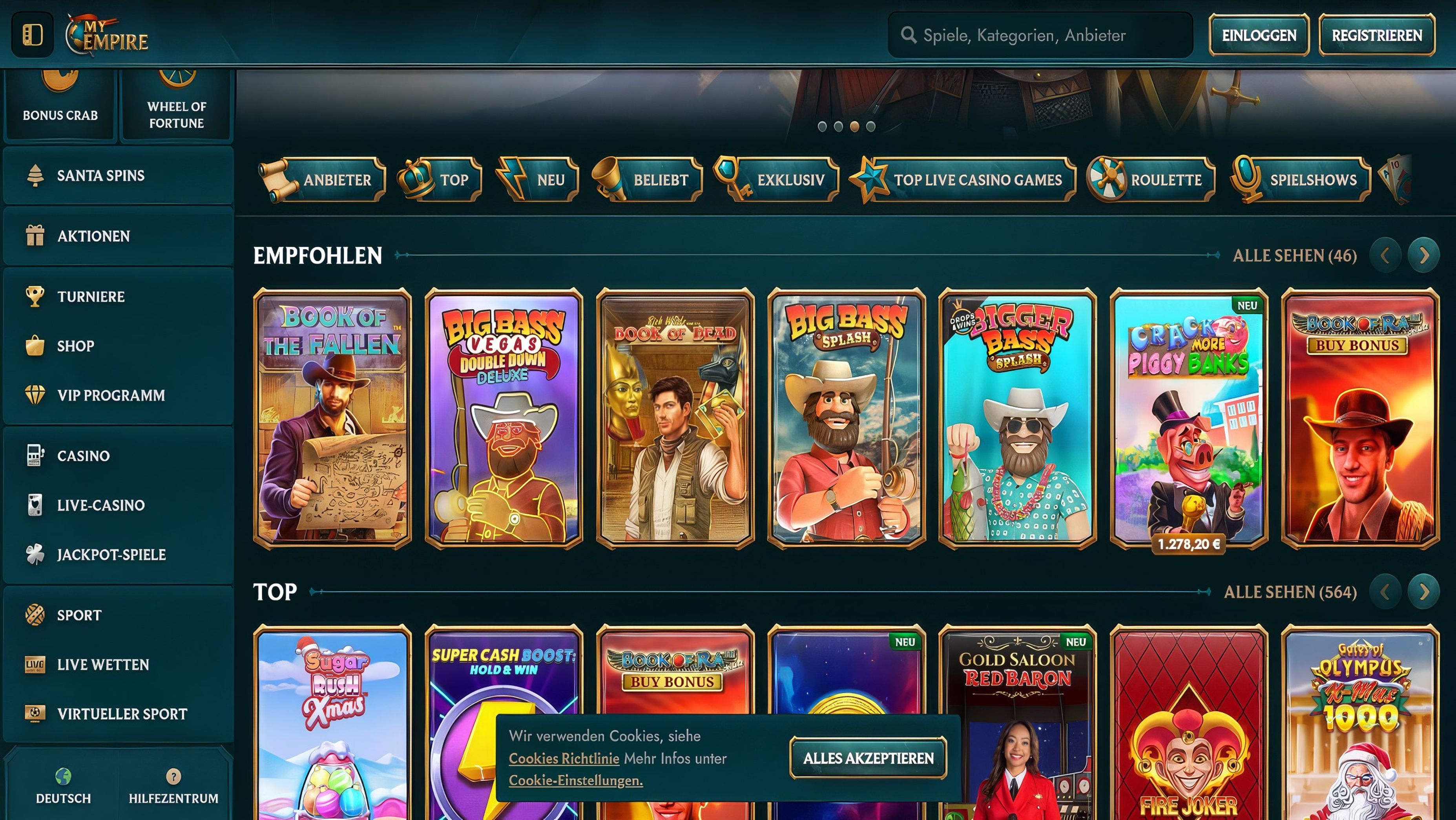 MyEmpire Casino desktop screenshot 2
